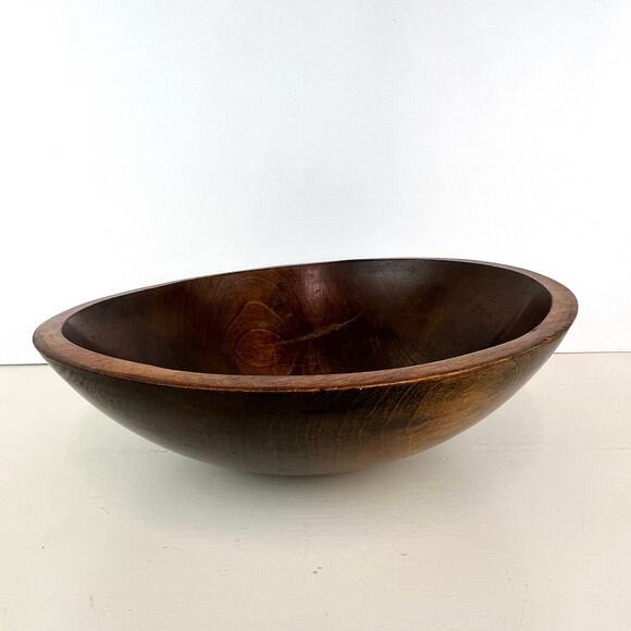 Vintage Weston Bowl Mill Wood Hand Turned Salad Fruit Bowl Farmhouse - Picture 1 of 6